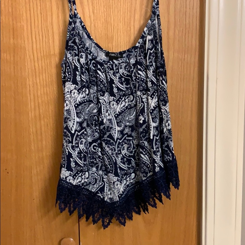 Navy and white tank top